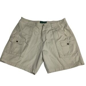 Knights of Round Table Mens 40 Khaki Cargo Shorts Pleated Cotton Tan Utility 8in